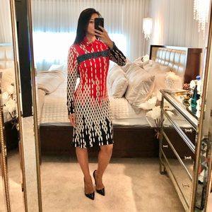 Classy Turtleneck Print Dress
